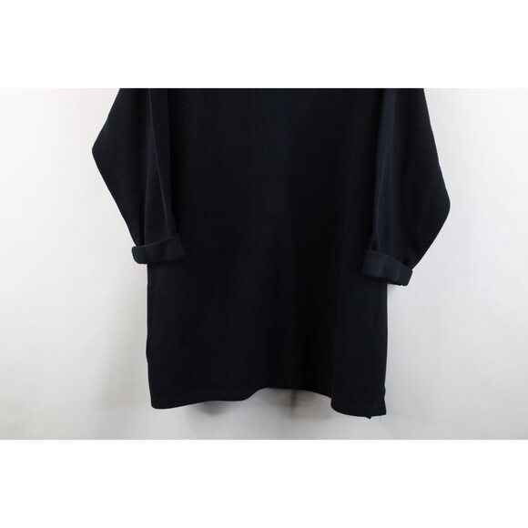 Vtg 90s Express Womens Medium Blank Baggy Thermal Ribbed Knit Turtleneck T-Shirt - Picture 3 of 11